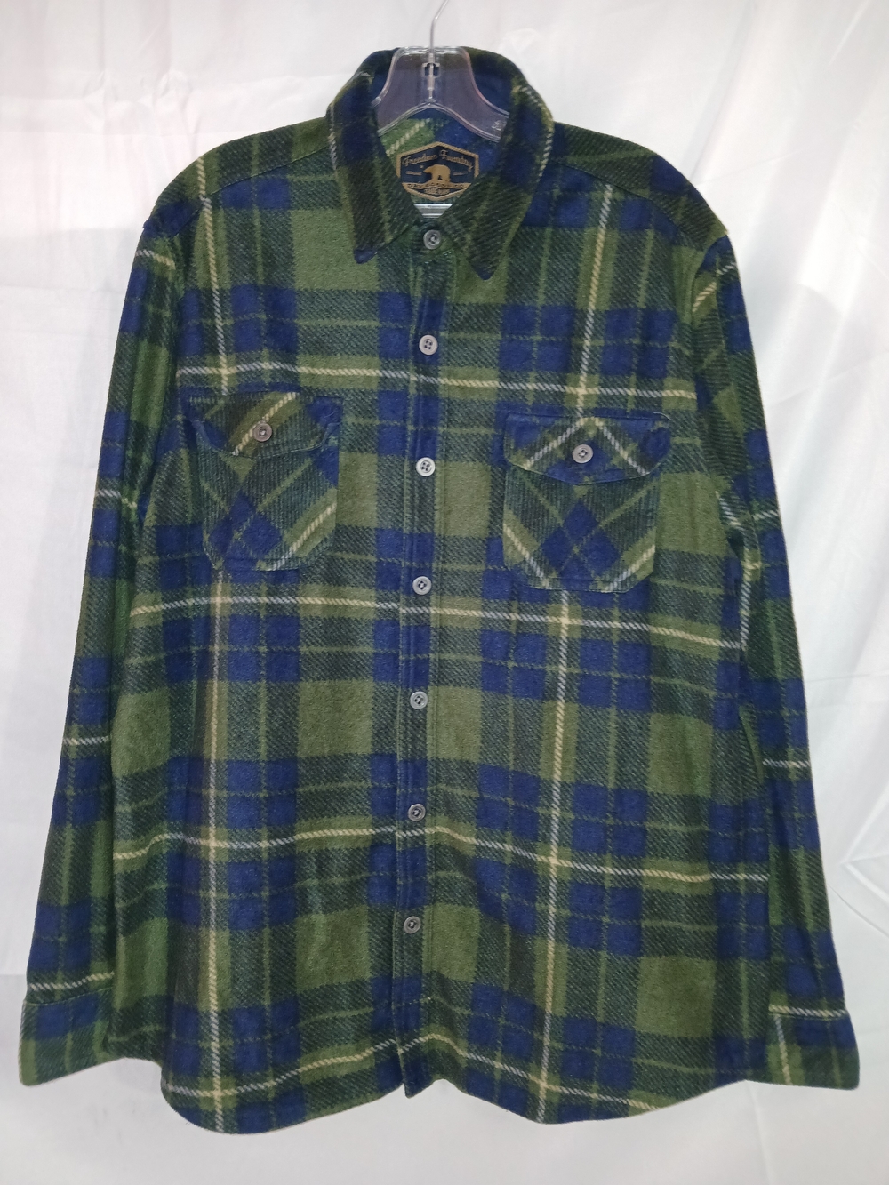 Men's Green & Blue Plaid Lightweight Shirt Jacket